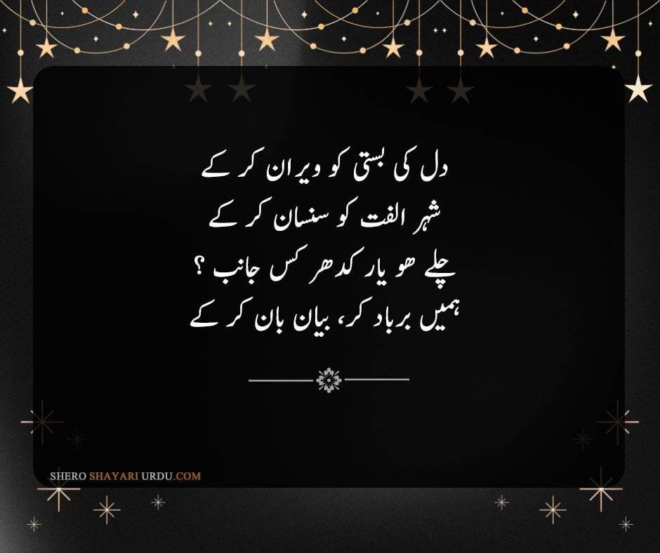 Heart Broken Poetry in Urdu -  Dil Shayari